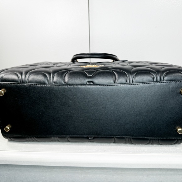 Coach Maggie Tote Large Signature Embossed Leather Black Gold Hardware NWT - Picture 13 of 14